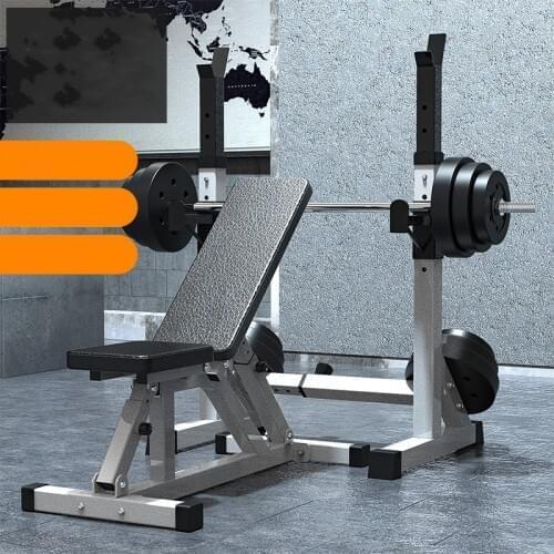 Estante de sentadillas multifuncional prensa de banco telescópica inteligente estante de barra banco de pesas equipo de fitness