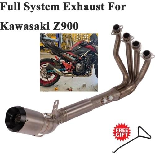 Titanium Alloy Full System Exhaust Escape For Kawasaki Z900 Ninja 900 2017 - 2020 Modified Moto Front Middle Link Pipe Muffler