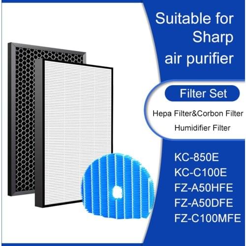 H13 Hepa Filter&Carbon Filter FZ-A50HFE FZ-A50DFE Humidifier Filter FZ-C100MFE For Sharp Air Purifier KC-850E KC-C100E KC-A850TA