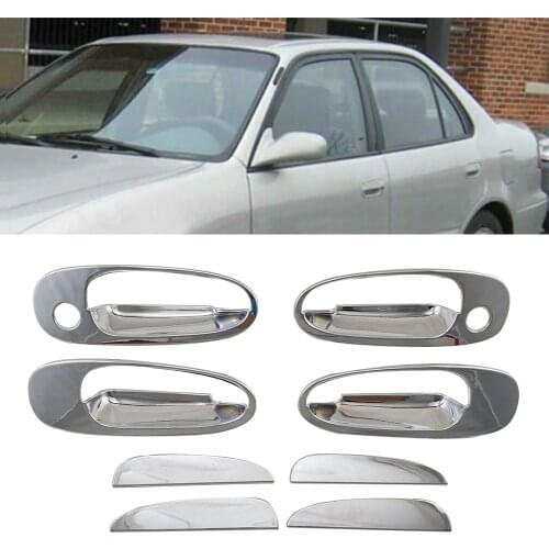 Chrome Side Door Handle Cover Trim For Toyota Corolla E100 1993 1994 1995 1996 1997 & 1996-2000 RAV4 Car Accessories