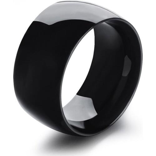 Fashion 316L Stainless Steel Ring Gold/White/Black Color Wide Mens Ring Wedding Engagement Rings Jewelry R19174