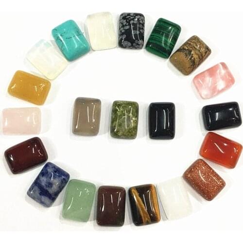 Hot Wholesale Fashion Natural Stone Cabochons CAB Beads Rectangle High Quality For DIY Jewelry Finding Making 10*14mm 50Pcs/lot
