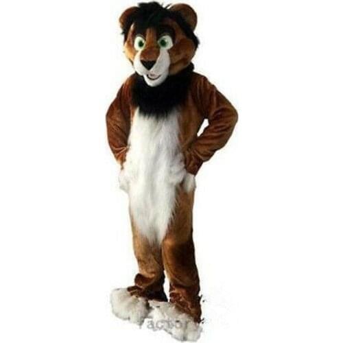 Halloween Long Fur Fox Wolf Fursuit Mascot Costumes Suits Brown Adults Outfits Carnival Cartoon Character Mascot Costume Gift