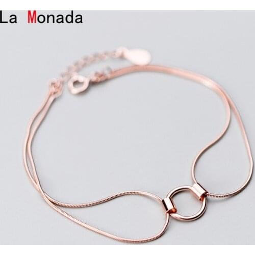 La Monada 925 Sterling Silver Jewelry Snake Chain Bracelets For Women Trendy Girls Silver 925 Bracelet Woman Accessories Fashion