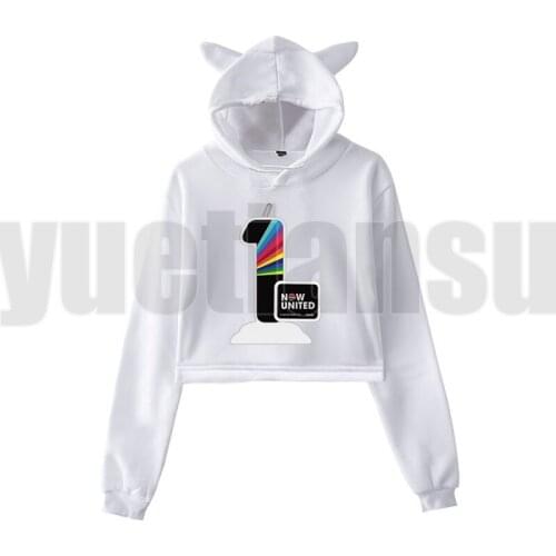 Hot Cat Crop Top UN Team Oversized Sweatshirt White Now United Hoodie Men Pullover Now United-Better Album Cat Hoodie Women