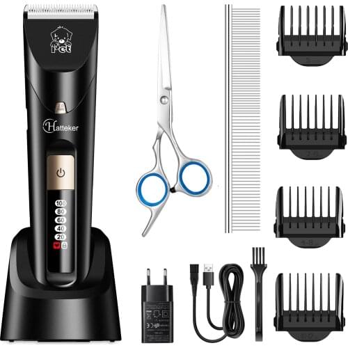 HATTRKER Pet Hair Clipper Professional Rechargeable Dog Hair Trimmer Grooming Cutters for Animal Barber Scissors