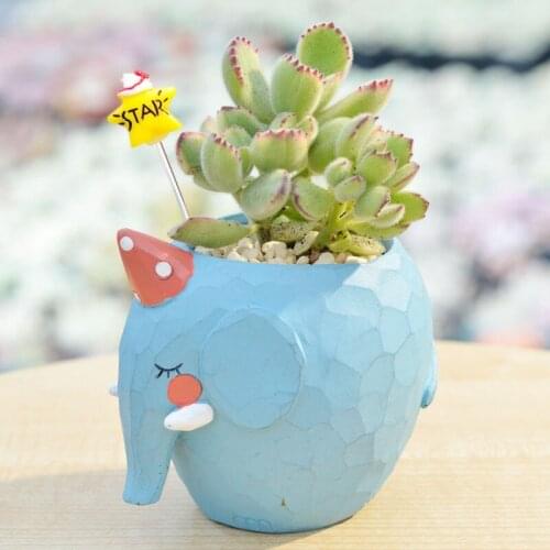 Cartoon Animal Shape Succulent Plant Pots Crocodile Whale Elephant Cartoon Resin Flower Pots Bonsai Planter Home Office Decor