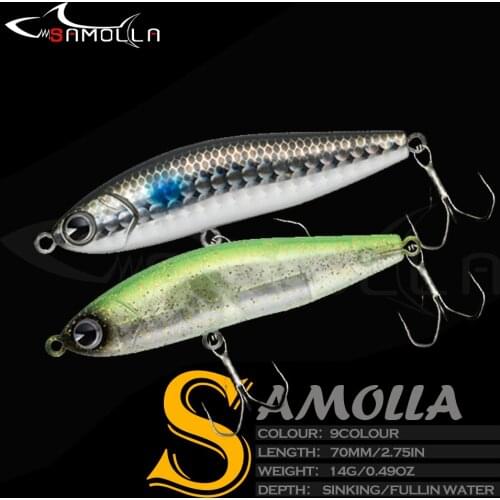 New Sinking Pencil Fishing Lure Weights 14g Artificial Bionics Bait Pesca Saltwater Lures For Big Sea Bass Fish Leurre De Peche