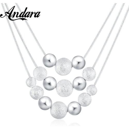 New 925 Sterling Silver Necklace Multi-Layer Beaded Snake Bone Necklace For Woman Charm Jewelry Gift