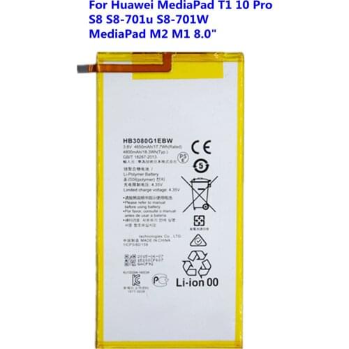 New HB3080G1EBW Battery 4650mAh For Huawei MediaPad T3 10 AGS-L09 AGS-W09 AGS-L03 T3 9.6 8.0 inch LTE Tablet