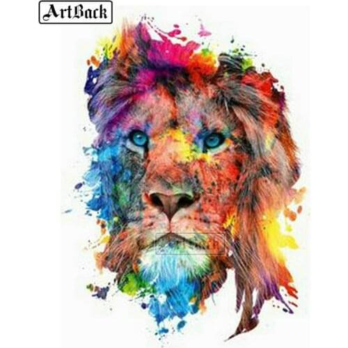 Full square drill diamond painting lion tiger pattern diy diamond embroidery 3d mosaic cross stitch sewing artwork
