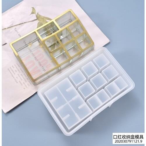 Crystal Lipstick Storage Silicone Mold Handmade Lipstick Multi-purpose Collection Box DIY Resin Casting Molds Jewelry Making