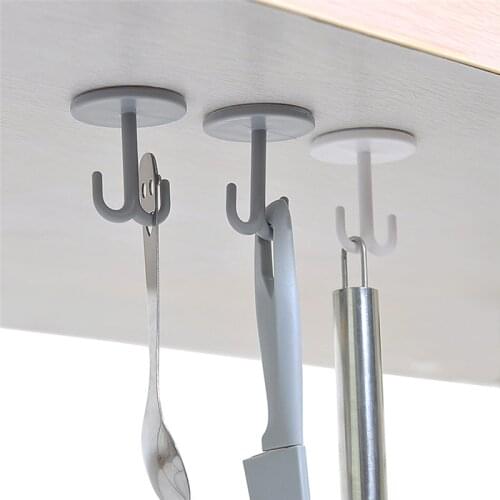 Free Punching Wall Key Holder Child Wall Coat Rack Self-adhesive Seamless Hook Strong Plastic Wall Hook Sundries Storage Hook