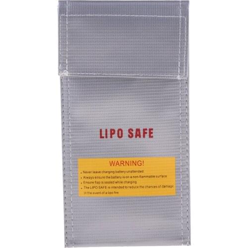 Silver Fire Resistant Explosion Proof Lipo Battery Guard Envelope Bag for Safe Charging & Storage - 7.9 x 3.9