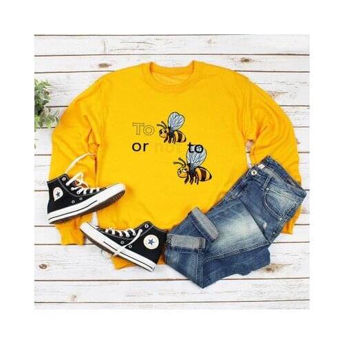 Sweatshirts Women 2020 Fall Oversized Loose Sportswear Long Sleeve Pullover Loose Tops Harajuku Cartoon Bee Graphic Hoodies Lady