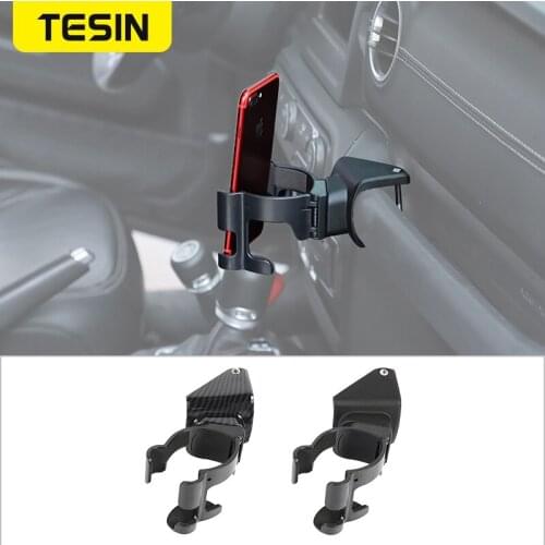 TESIN Car Mobile Phone Bracket For Jeep Wrangler JL 2018 Car Drink Cup Holder Stand Accessories For Jeep Gladiator JT 2018-2020