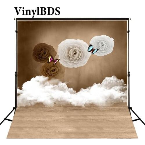 VinylBDS backdrop 10x10ft Wedding Photo Background Flower Background Wood Floor Backdrop Wedding Background Photo Studio