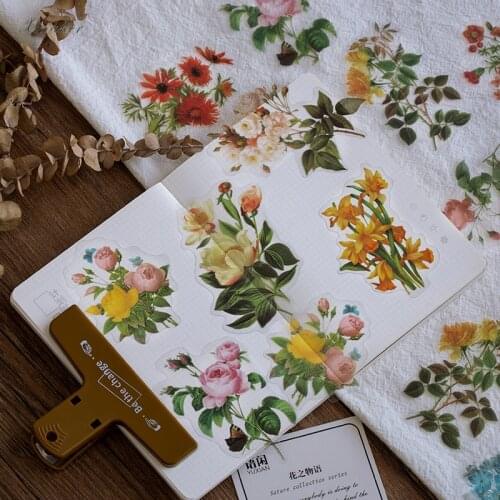 XINAHER 40Pcs/Bag Vintage nature plant collection series PET sticker decoration stickers DIY diary scrapbooking label sticker
