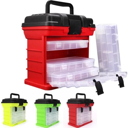 4 / 5 Layer Portable Carp Fishing Tackle Boxes Fishing Reel Line Lure Tool Storage Box 4 Colors Optional