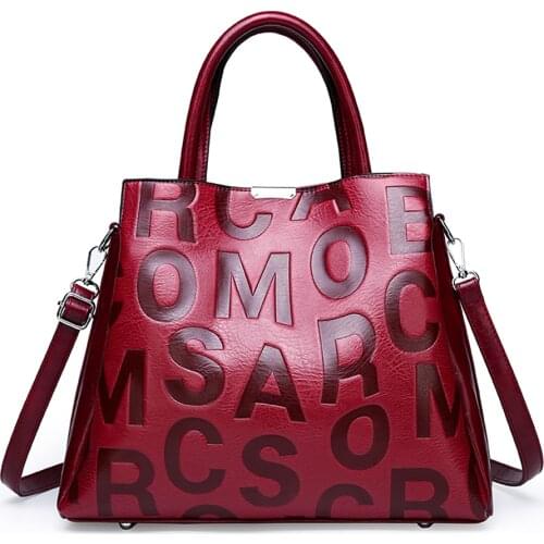 Large Elegant Letter Designer Womens Handbags Luxury Brand Top Handle Shoulder Bag High Quality PU Leather Ladies Crossbody Bag