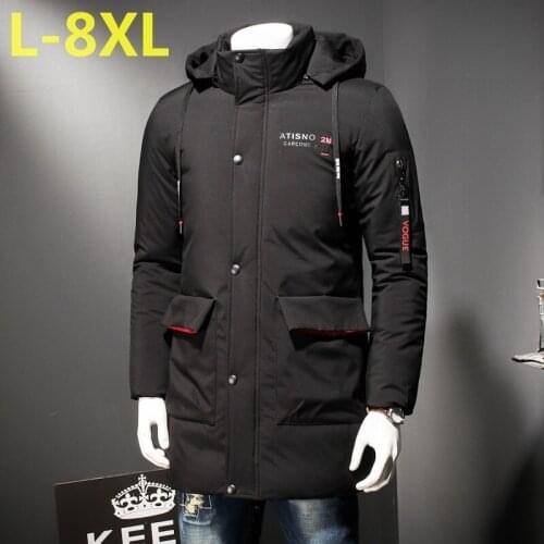 Winter plus size 8XL 6XL new mens jacket casual coat overcoat man jackets high quality fabric mens Cotton-padded clothes