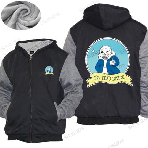 Winter mens warm coat I am Dead Inside hoodie Undertale Game Funny thick hoody Men Hip Hop Unique Tee unisex thick hoody