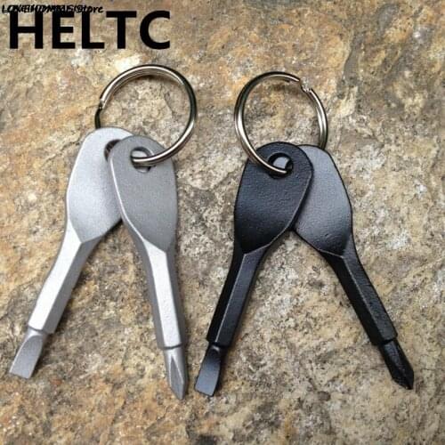 1 Set Stainless Steel Mini EDC Multifunction Screwdriver Key Shape Slotted Screwdrivers Keychain Pocket Repair Tool