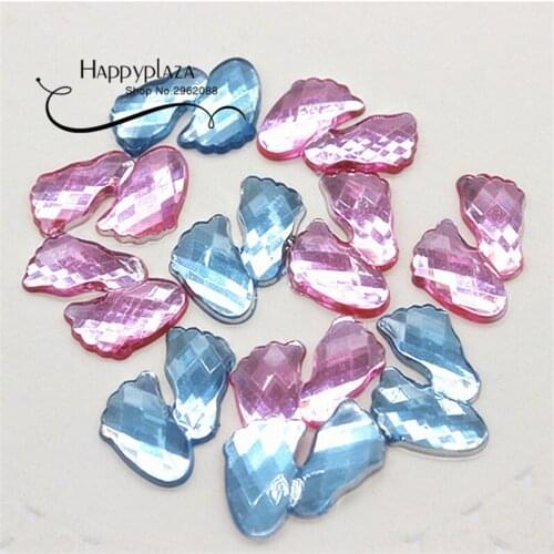 100pcs 20*21mm Baby Feet Acrylic Rhinestones Baby Shower Decoration First Birthday Party Souvenirs DIY