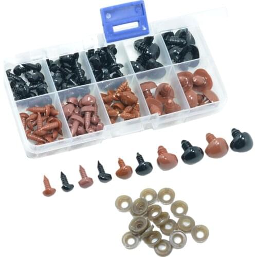 100 Pieces Plastic Noses & Eyes DIY Safety Nose Accessories for Bear Dolls Toys Teddy Puppet Plush