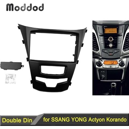 2 Din Radio Fascia for Ssang Yong Korando Actyon 2014 Audio GPS DVD Stereo CD Panel Dash Mount Installation Trim Kit Frame