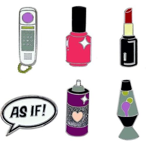 2018 Fashion Jewelry Cute Nail Polish Vase Phone Lipstick Brooch Lapel Pin Men Brooch Vintage Crystal Enamel Brooches For Women