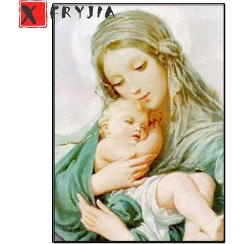 3D picture of rhinestones mosaic Virgin and Jesus full embroidery paint with diamonds painting sale crystal beads home decor