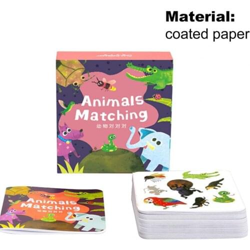 54Pcs/Set Educational Cards Different Patterns Memory Matching Art Paper Kids Early Learning Cards for Gifts