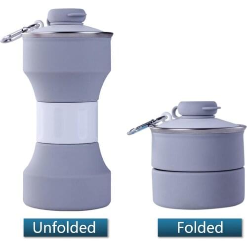 650ML Silicone Collapsible Water Bottles For Sport Exercise Kettle Cycling Camping Hiking Foldable Drinking Bottle Coffee Cup
