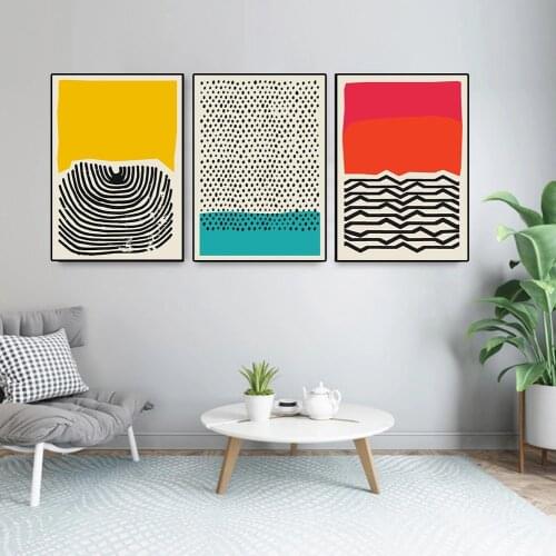 Surrealism abstract geometric poster and wall art painting picture gallery childrens room kitchen Nordic home decor