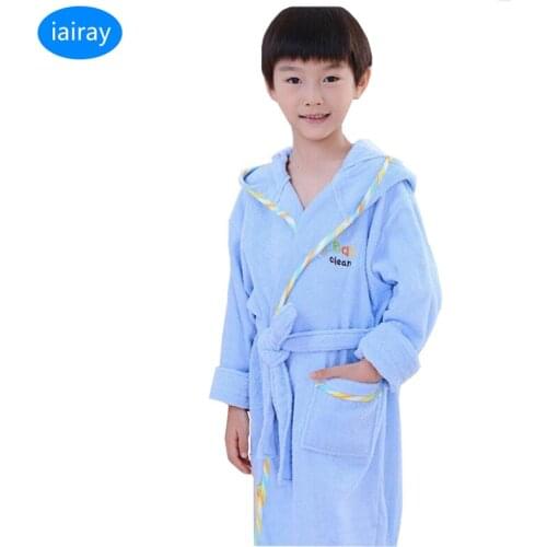 Boys bathrobe kids hooded poncho towel pink bathrobe for girls roupao blue bath robe green loose cotton pajamas baby bath robes