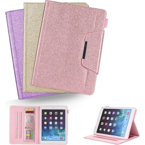 Shining Cover For iPad Air 2 Smart Case Pro 9.7 /Air1 Cover Leather Pencil Holder Fundas for 9.7 2018 Funda for iPad 5th 6th gen