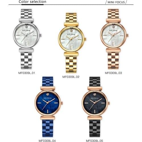 MINI FOCUS 0309 For Women Watches Luxury Stainless Steel Elegant Ladies Quartz Watch Fashion Lady Dress Watch Relogio Feminino