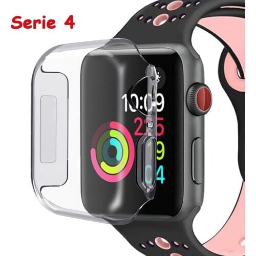 Case for Apple watch Serie 4 40mm 44mm Case Cover Full coverage Screen Protector for iWatch 4 TPU Transparent Waterproof
