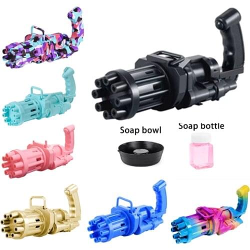 Kids Automatic Gatling Bubble Gun Toys Summer Soap Water Bubble Machine Electric Bubble Machine Children Gift Toys Free Shipping