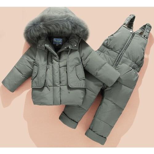 New Baby Set Baby Toddler Winter Thickening Suit Boy Girl Down Coat Pants Kids Set