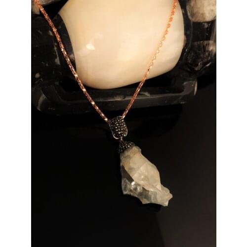 Dr Stone Natural Stone Women Apofilit Stone Rose Gold Plated Necklace X 372868808