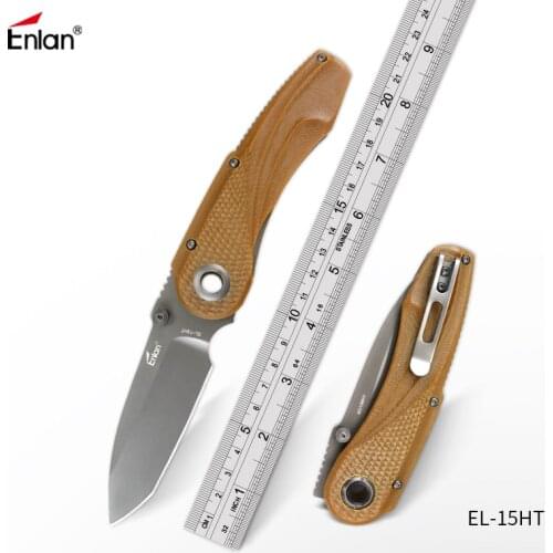 ENLAN EL-15HT Survival Knife 58Hrc 8Cr13mov Steel ,G10 Handle ,Pocket Hunting Camping Folding Knives Edc Tools Outdoor Tool