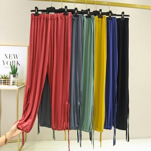 Fdfklak Modal Lounge Pants 2020 New Womens Summer Pants Sleeping Pajama Bottom Loose Home Trousers Pijama Feminino