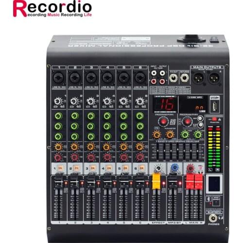 GAX-MC6 Professional Mixer 6 Channel Blueteeth digital mixing console with Reverb Effect Home Karaoke USB Live Interface Mixer