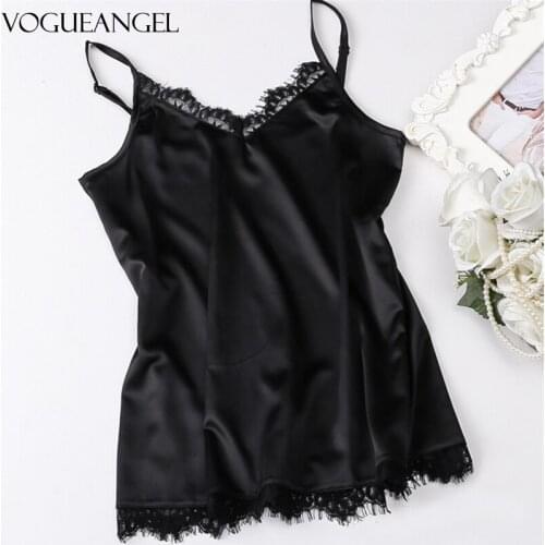 Korean Fashion Silk Women Camis Streetwear Satin Sexy Tops Lace Sleeveless White Women Tank Tops Plus Size XXXL/4XL White Shirt