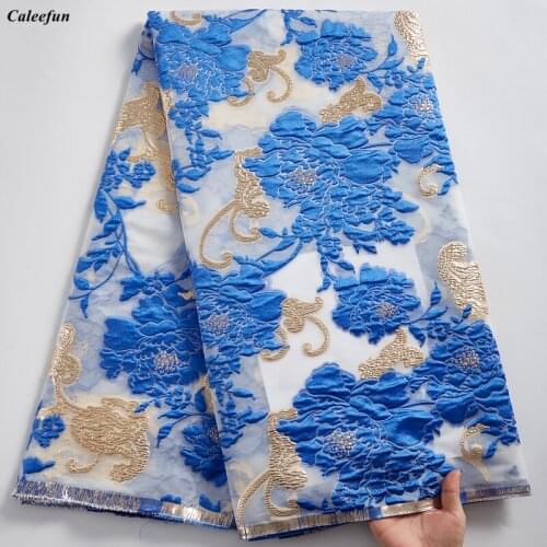 Royal Blue Jacquard Lace Fabric 2021French Nigerian Lace Fabric High Quality Brocade African Lace For Evening Y2394