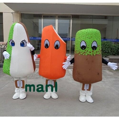 Colorful Popsicle Ice Cream Bar Ice-lolly Ice Candy Mascot Costume Suits Halloween Cosplay Party Game Outfit Adults