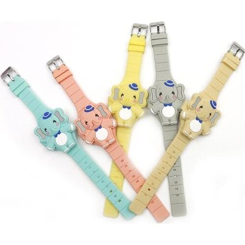 Cute 3D Cartoon Elephant Childrens Watches for girls & boys LED Digital Silicone Watch Kids Wrist Watches Funny Design