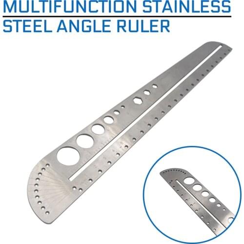 Multifunction Ruler Stainless Steel Hexagon Ruler Compasses Protractor Scale Tool
